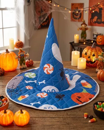 All-over Print Quilted Witch Hat