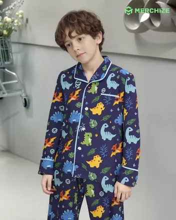 All-over Print Kid Satin Pajamas Set