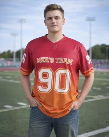 All-over Print Hybrid Mesh Football Jersey