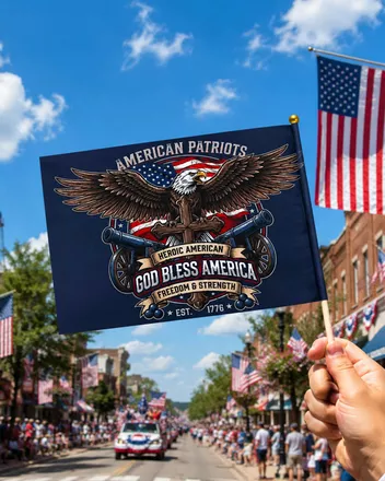 2-side Printed Hand Flag (Made in US)