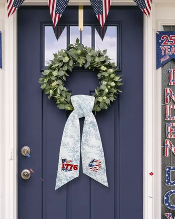 Embroidered Door Wreath Sash