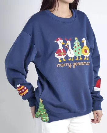 Side Bow Embroidered Sweatshirt