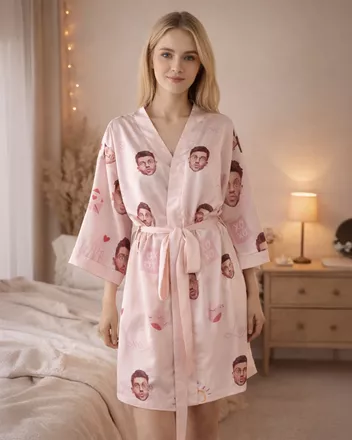 All-over Print Women's Satin Robe