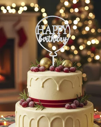 Custom Shape Acrylic Mirror Cake Topper