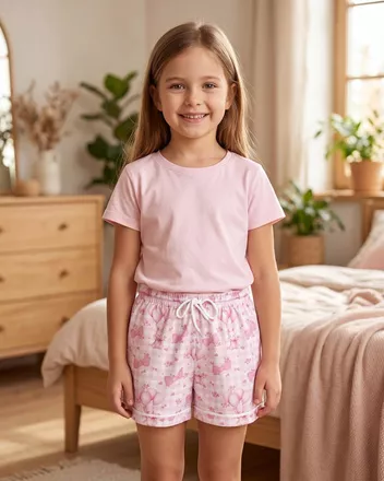 All-over Print Kid and Youth Satin Pajama Shorts
