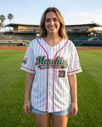 All-over Print Unisex Baseball Jersey (White Buttons)
