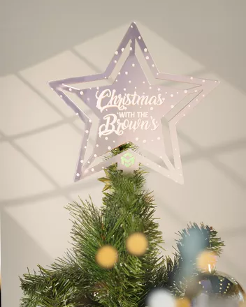 Custom Shape Acrylic Mirror Christmas Tree Topper