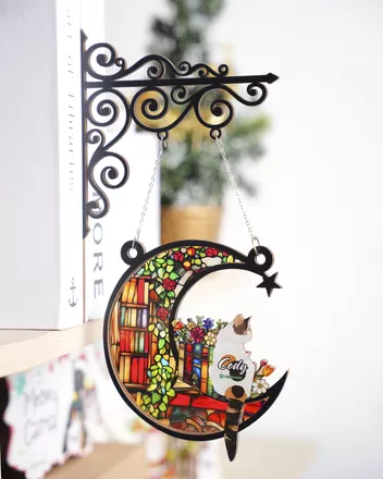 Custom Shape Suncatcher Bookshelf Sign