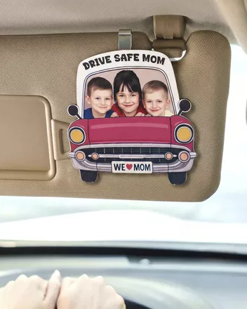 Custom Shape Wood Car Clip With Spinning Charm