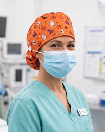 All-over Print Ponytail Scrub Cap