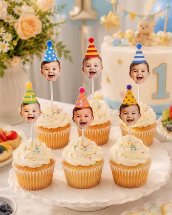 Custom Shape Paper Cupcake Topper