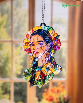 Custom Shape 1-side Printed Broken Glass Hologram Ornament