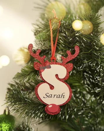 Custom Shape 2-Layer Glitter Wood Ornament