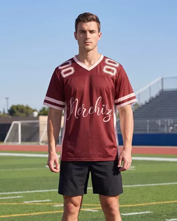 All-over Print Men's Hybrid Mesh V-neck Short Sleeve Jersey With Name Patch