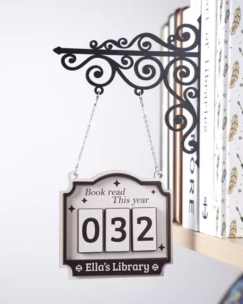 Custom Shape Wood Bookshelf Sign