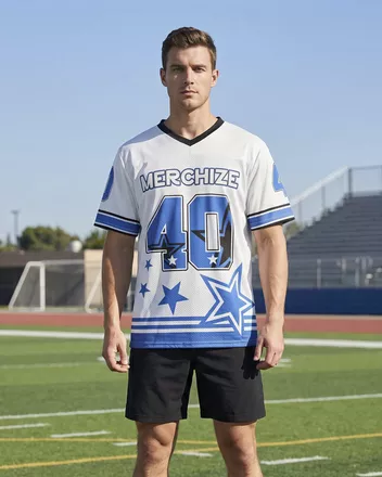 All-over Print Men's Hybrid Mesh V-neck Short Sleeve Jersey With Name Patch