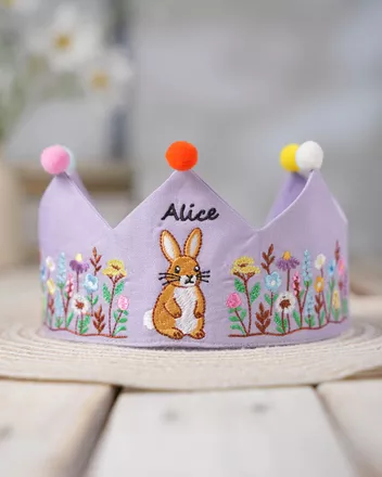 Embroidered Linen Crown