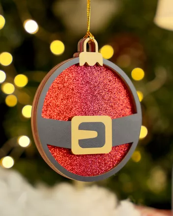 Custom Shape 2-Layer Glitter Wood Ornament