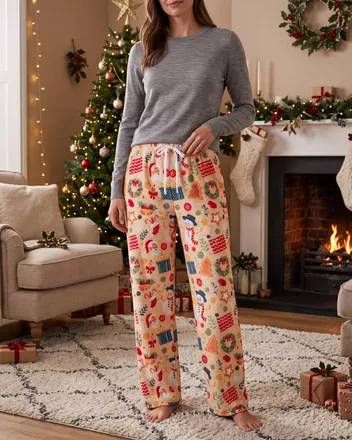 All-over Print Fleece Pajama Pants