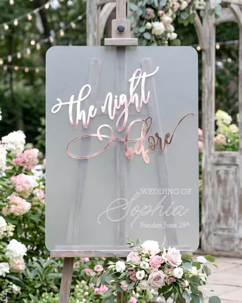Custom Shape Frosted Acrylic And Acrylic Mirror Welcome Sign