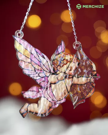 Custom Shape Wavy Hologram Suncatcher Ornament