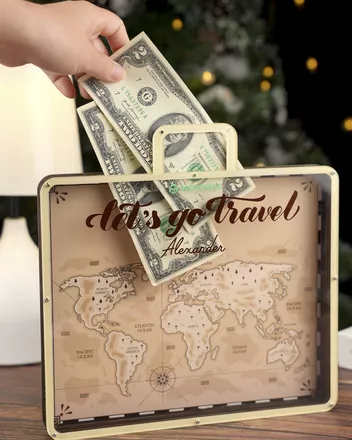 Custom Shape Wood And Acrylic Piggy Bank