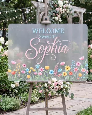 Custom Shape Frosted Acrylic Welcome Sign