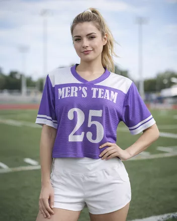 All-over Print Mesh Crop Top Football Jersey