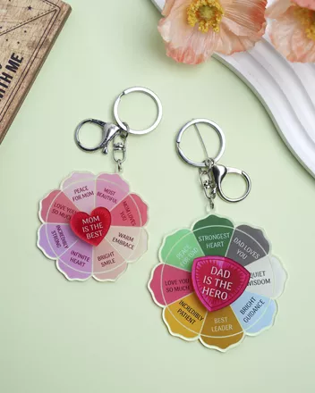 Custom Shape Acrylic Keychain With Spinning Charm
