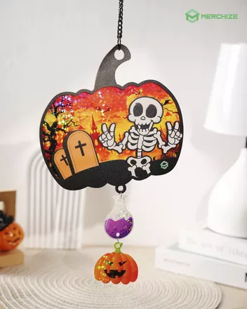 Custom Shape Wood and Hologram Acrylic  Ornament With 2 Charms