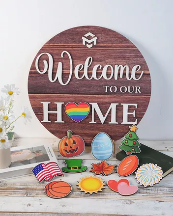 Custom Shape Interchangeable Wood Sign